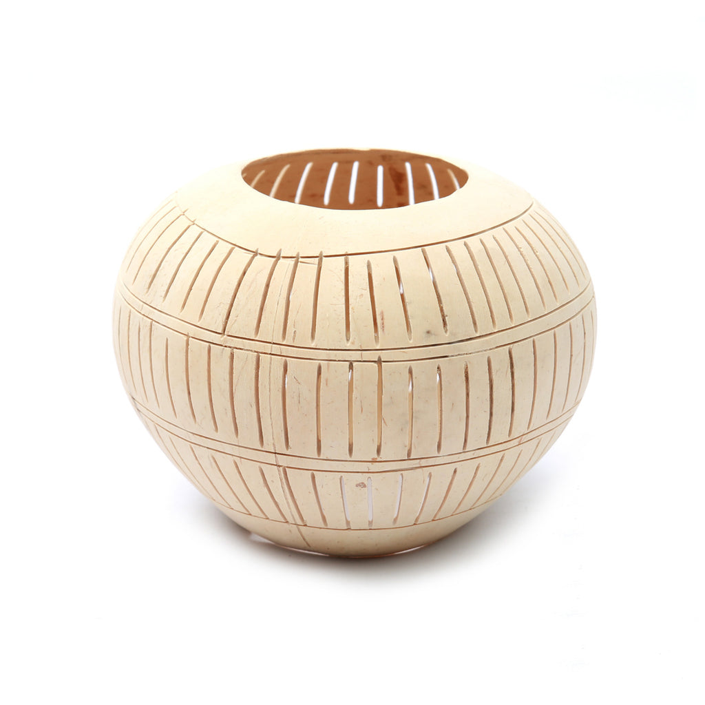 The Coconut Stripe candleholder - Natural