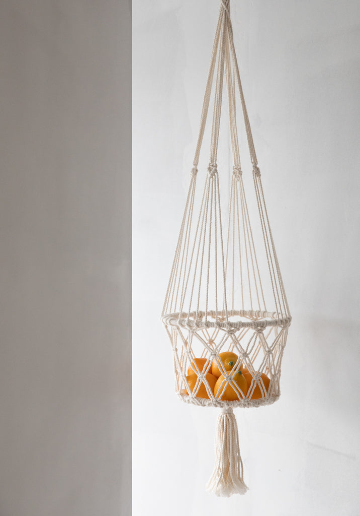 The Macrame hanging basket - White - M