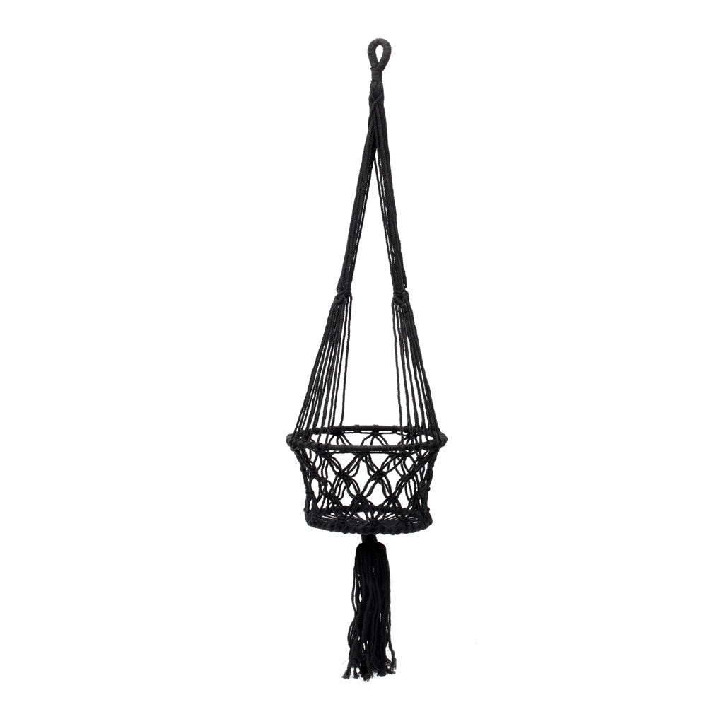 The Macrame hanging basket - black - L