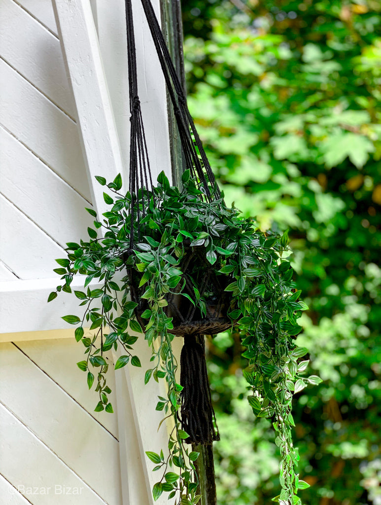 The Macrame hanging basket - black - L