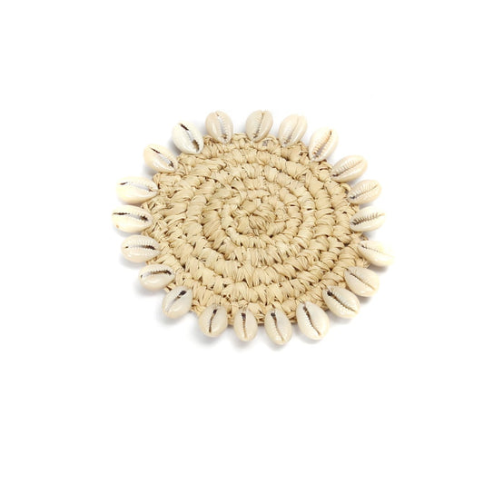 The Raffia Shell Coaster - Natural