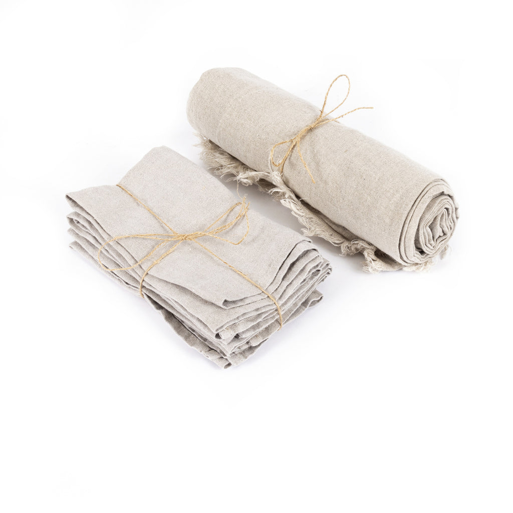 The Linen tablecloth - Beige - 150x150